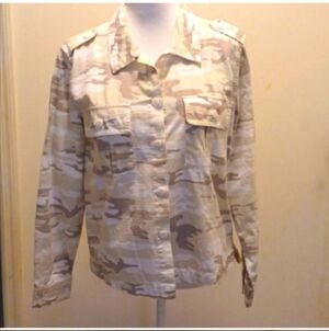 Sanctuary jacket shirt Shacket camo Button Down Cotton